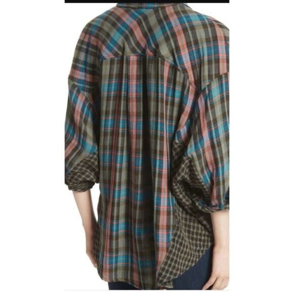 NWT FREE PEOPLE PLAID SHIRT XS - Picture 3 of 4